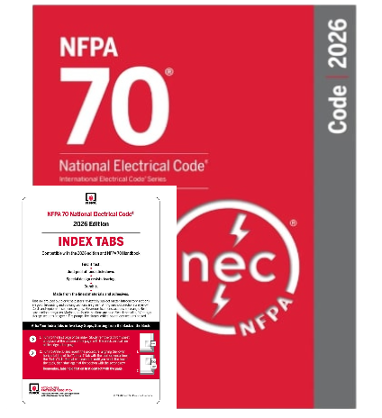 NFPA 70, National Electrical Code NEC 2026 Spiralbound with Self-Adhesive Index Tabs 2026